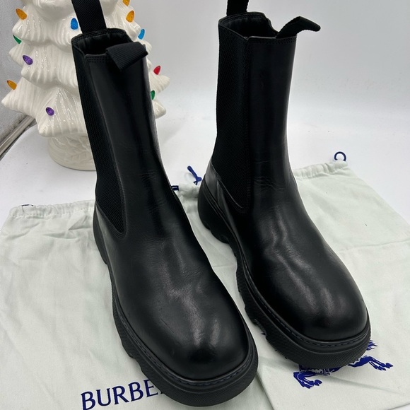 Men\'s Burberry leather Chelsea boots size 43 made in Italy main image 7
